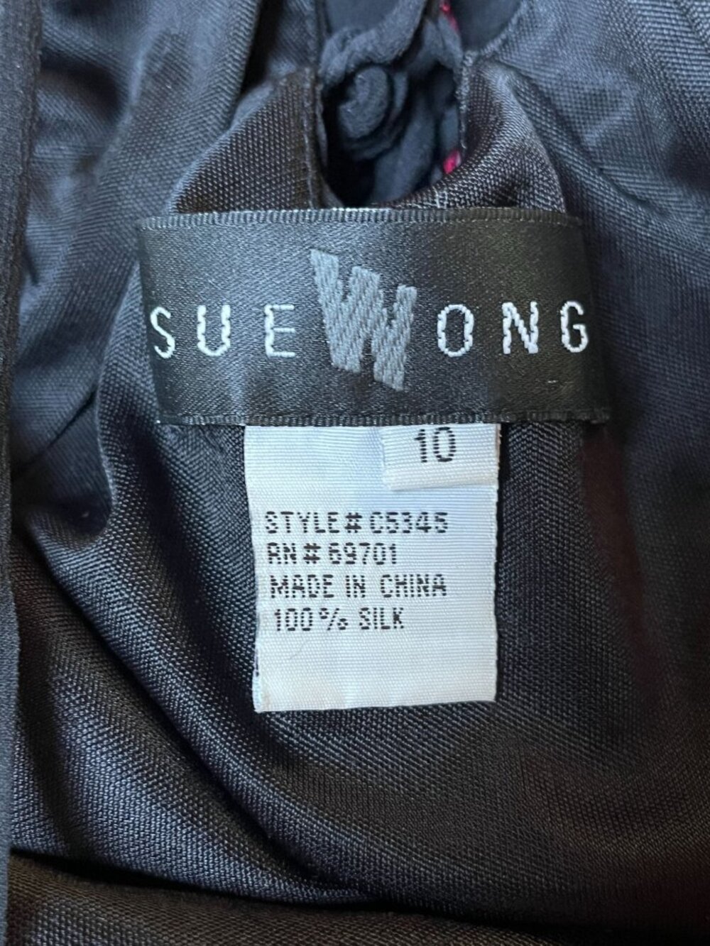 Sue Wong Silk Y2K Fairy Dress Pink Floral Beading Handkerchief Hem Lace-Up Back - Picture 5 of 11